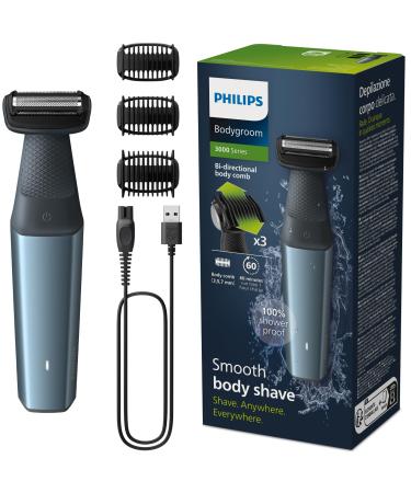 Philips Bodygroom Series 3000 waterproof trimmer for intimate area and body thorough and pleasant shave full body care 60 min. Duration model BG3027/03 new version Bodygroom Series 3000