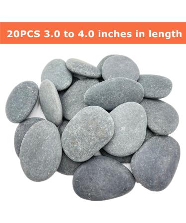 20PCS Painting Rocks  3"-4" DIY Rocks Flat & Smooth Kindness Rocks for Arts  Crafts  Decoration  Large Rocks for Painting Hand Picked for Painting Rocksâ¦ - Buy Online on SooperMarket.com