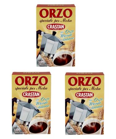 3x Crastan Orzo per moka coffee Instant soluble barley grain coffee 500gr