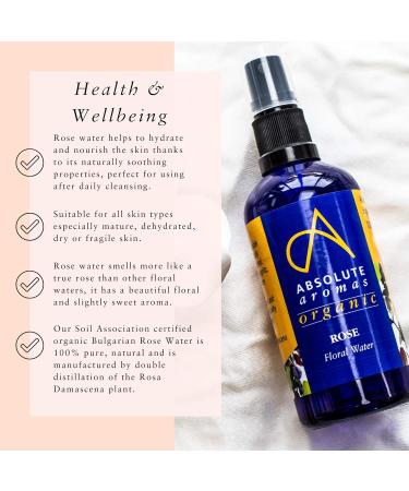 Absolute Aromas Certified Organic Bulgarian Rose Water - 100% Pure Natural Nourishing and Hydrating Facial Toner - A Sweet and Versatile Floral Water Suitable for All Skin Types (500ml) rose 100 ml (Pack of 1) - Buy Online on SooperMarket.com