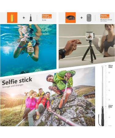 50-in-1 Action Camera Accessories Kit for GoPro, Insta360, DJI, Xiaomi, APEMAN, AKASO, Campark - Upgraded Bundle for Hero 11/10/9/8/7/6/5/4, Max, Fusion - Buy Online on SooperMarket.com