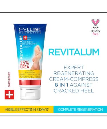 Eveline Cosmetics Revitalum Foot Cream 75ml - 25% Urea for Very Dry Feet | Moisturizing & Innovative Formula for Cornea Care | International Shipping Available - Buy Online on SooperMarket.com
