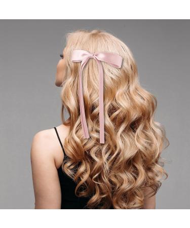 Andibro Silky Satin Hair Bows with Tassel 4 colors Hair Ribbon Barrettes Satin Bowknots Hair Pins Cute Princess Hair Bows French Clips Ponytail Holder Aesthetic Hair Accessories for Women Girls(B) - Buy Online on SooperMarket.com