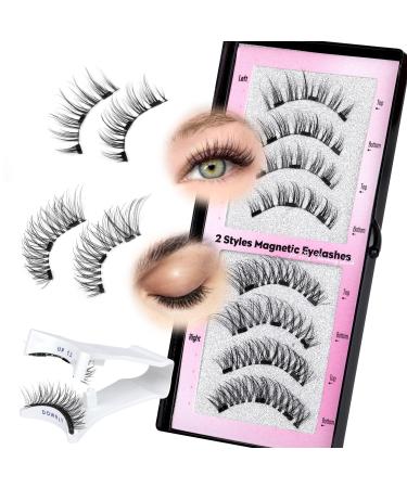 Magnetic Eyelashes with Applicator Wispy Magnetic Lashes Natural Look Reusable Magnetic Eyelashes No Glue Needed Magnetic False Eyelashes 2 Styles Cat Eye Lashes All Day Comfort by calphdiar
