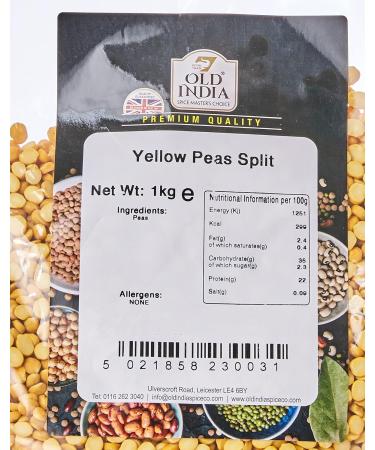 Old India Yellow Peas Split 1kg - Premium Quality Split Peas for Cooking - Pack of 1 - Buy Online on SooperMarket.com