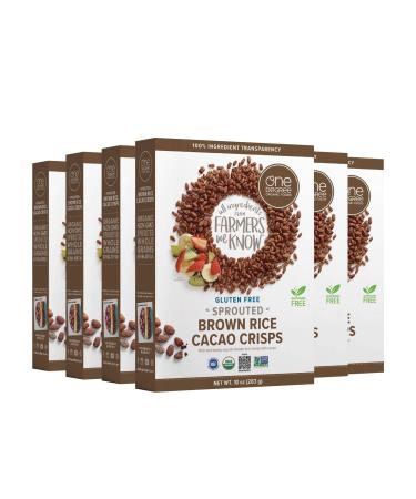 One Degree Organic Foods Sprouted Brown Rice Cacao Crisps USDA Organic Non-GMO Gluten Free Chocolate Cereal 10 oz. 6 pack Brown Rice Cacao Crisps 10 Ounce (Pack of 6)