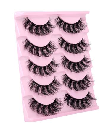 Wiwoseo Natural Mink False Eyelashes - 5 Pairs Fluffy Wispy 16MM Faux Mink Lashes - Buy Online on SooperMarket.com