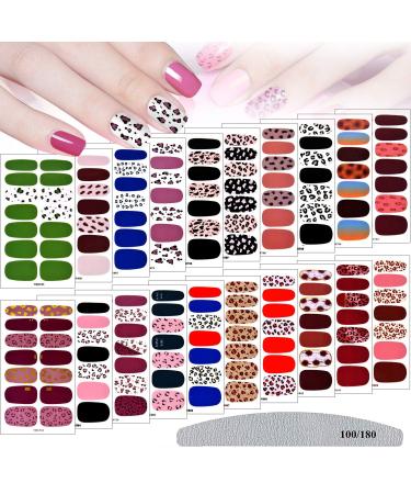 Kalolary 20 sheet 3D nail film nail ticker nail foils self -adhesive nail sticker +1pcs nail file nail sticker nail art sticker for women and girls diy nail art