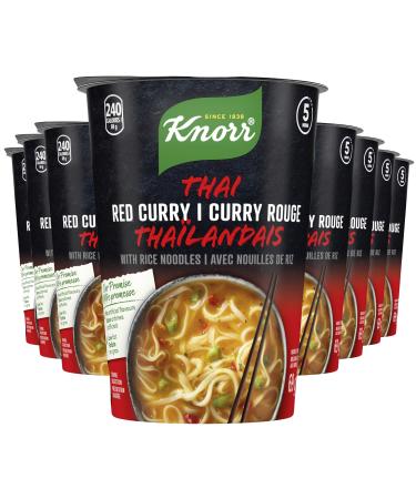 Knorr Rice Noodle Cup for a light soup meal or snack ready in 5 mins Thai Red Curry low fat vegetarian and no artificial flavours 69 g 8 count Thai Curry 69 g (Pack of 8)