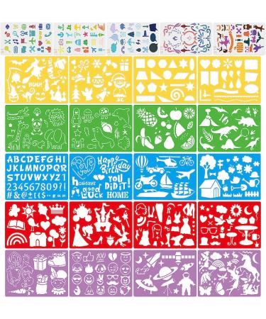 25 Pcs Stencil Drawing Kit for Kids | Plastic Stencils with 400+ Shapes | Fun Birthday Gift for Boys and Girls - Buy Online on SooperMarket.com