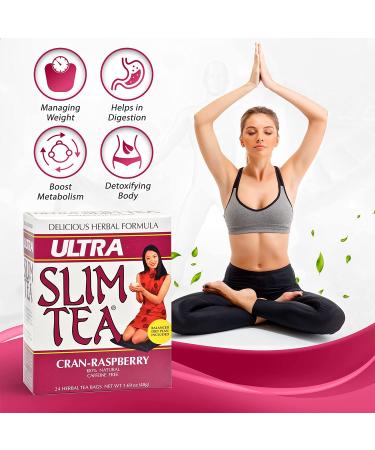 Ultra Slim Cran-Raspberry Tea Bags - 24 Count (Pack of 4) - Buy Online on SooperMarket.com