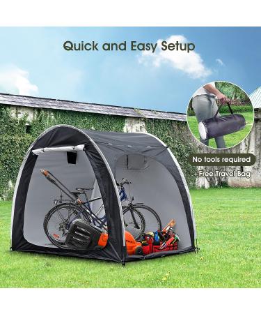 Outdoor Portable Bike Cover Tent for 4 Bikes | Waterproof PU4000 Cloth | Durable 210D Oxford Fabric | Large Dark Grey | Includes Travel Bag - Buy Online on SooperMarket.com