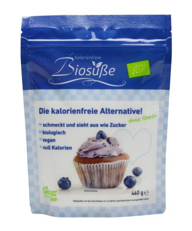 Sugar substitute calorie-free organic sweetener - pure organic erythritol - organic vegan zero calories 440 g (1 pack)