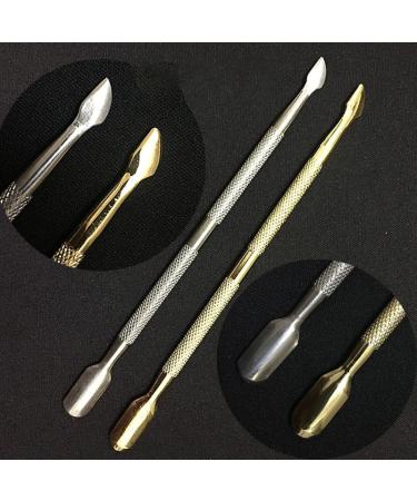 Double Side Rust-Proof Nail Pusher Stainless Steel Anti-Slip Solid Nail Tool Exfoliating Accessories Super nice elegant Nails Tool-Golden - Buy Online on SooperMarket.com