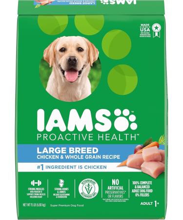 IAMS Proactive Health Dog Food Dry Adult Large Breed Chicken & Whole Grains Recipe 6.80kg (15LB) Bag & Proactive Health Minichunks Dog Food Dry Adult Lamb & Rice 6.5kg Bag - Buy Online on SooperMarket.com
