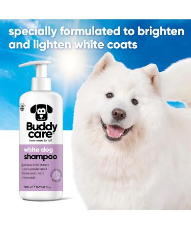BuddyCare White Dog Shampoo - Brightening & Deep Cleaning Aloe Vera Formula (500ml) | Fresh Fragrance & Pro-vitamin B5 - Buy Online on SooperMarket.com