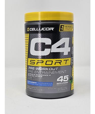 Cellucor C4 Sport Pre Workout Supplement - Blue Raspberry Supports Endurance & Relieves Fatigue - 45 Servings