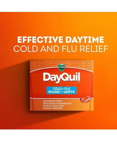 Vicks DayQuil Cold and Flu Medicine Cough Suppressant Nasal Decongestant Pain & Fever Reducer Non-Drowsy Formula 16 Liquid Capsules 16 Count - Buy Online on SooperMarket.com