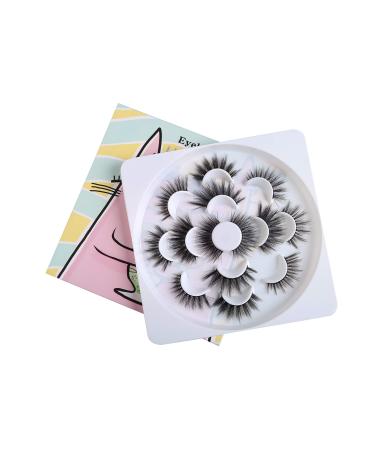 7 pairs 3D false eyelashes 6d natural thickness handmade cross fluffy false eyelashes pure handmade reusable artificial eyelashes (LJ07)