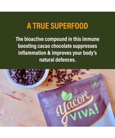 YaconViva! Organic Cacao Nibs Sweetened with Organic Yacon Syrup 300g | 100% Natural Peruvian Superfood | High in Fibre | Low Carb Gut Health | Source of Magnesium & Potassium - Buy Online on SooperMarket.com
