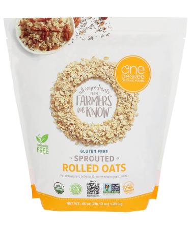 One Degree Organic Foods, Oats Sprouted Rolled, 45 Ounce