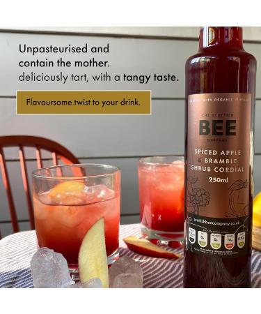 Scottish Bee Co. Spiced Apple & Bramble Shrub Cordial 250ml - Fruit-Infused with Apple Cider Vinegar - Made in Scotland - Buy Online on SooperMarket.com