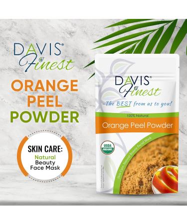 Davis Finest Orange Peel Powder 100g Organic Pure & Natural Face Mask Skin Care Facials Oil Control Brightening Cleansing Exfoliating - Buy Online on SooperMarket.com