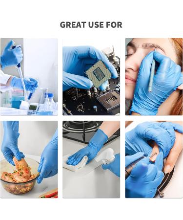 Nitrile Gloves 100Pcs 1000 Pcs Disposable Blue  Small/Medium/Large/XLarge  No Latex No Powder Large (Pack of 100) Blue-100 Pcs - Buy Online on SooperMarket.com