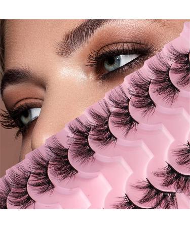 Eyelash Package Trays High Imitation 10 Pairs of Half Eye Eyelashes Grafting Eyelashes Curling Eyelashes Small Eyelash Curler C One Size - Buy Online on SooperMarket.com