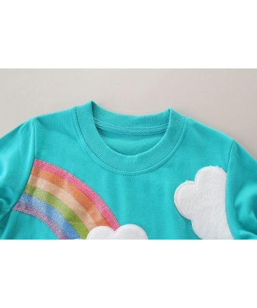 Girls Rainbow Sweatshirt for Kids | Cotton Long Sleeve Pullover Age 1-12 Years | Toddler Casual Jumper T-Shirt - Buy Online on SooperMarket.com