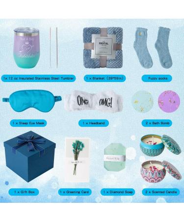 Spa Gift Set for Women | Birthday, Get Well, Thank You Care Package | Relaxing & Unique Gift Basket Idea for Mom, Wife, Sister, Friend, Daughter | Blue - Buy Online on SooperMarket.com