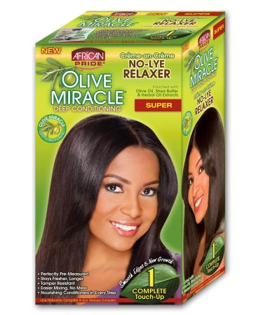 African Pride Olive Miracle Deep Conditioning No-lye Relaxer Kit, Super, 1count