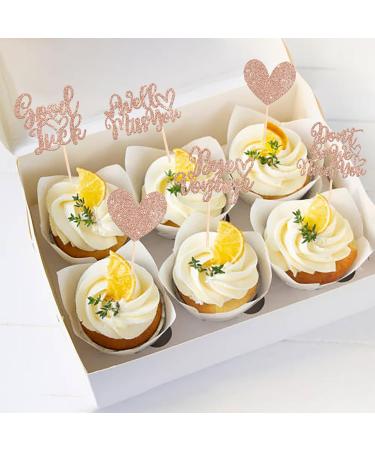 Rsstarxi 30 Pack We Will Miss You Cupcake Toppers Glitter Heart Good Luck Cupcake Decorations We Need You Cupcake Picks for Retirement Farewell Going Away Party Cake Decorations Rose Gold Design 2 Rose Gold - Buy Online on SooperMarket.com