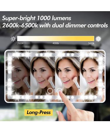 Hoomtaook LED Lighted Sun Visor Makeup Mirror | Touch Dimmable, USB Powered (White) - Buy Online on SooperMarket.com