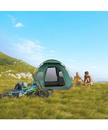 RLAIRN 4 Person Waterproof Camping Tent | Pop Up Instant Family Tent with Windproof Ropes | Ultralight & Anti-UV | Ideal for Camping, Hiking, Outdoor Activities | Green - Buy Online on SooperMarket.com