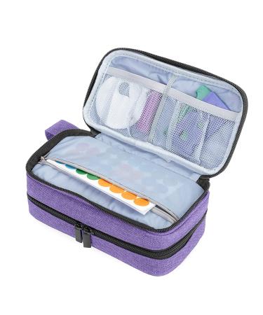 LUXJA Essential Oil Carrying Case - Portable Double-Layer Organizer for 12 Bottles (5ml-15ml) and Roller Bottles - Purple - Buy Online on SooperMarket.com