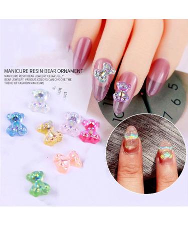 Sanwood 3D Bear Nail Art Sequin Charm - Yellow Crystal Resin Decor for DIY Jewelry Nail Manicure & Mobile Phone Crafts - Buy Online on SooperMarket.com