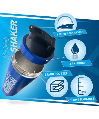 Applied Nutrition Stainless Steel Protein Shaker Bundle - 750ml Metal Shaker Bottle + 5 Samples - Buy Online on SooperMarket.com