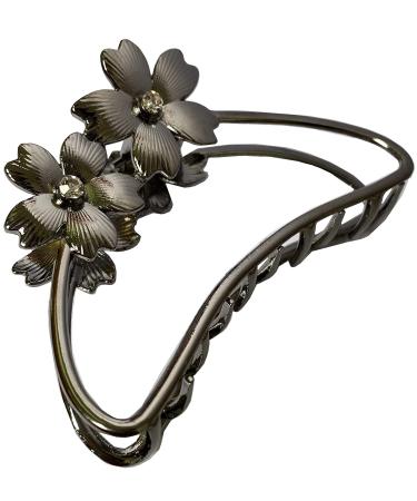 TANG SONG 4PCS Double Flower Shaped Metal Hair Claw Clips Set - Women's Hair Catch Barrette Jaw Clamp for Thick Hair (Silver, Gold, Rose Gold, Black) - Buy Online on SooperMarket.com