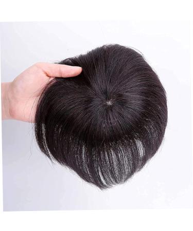 Hair Extensions Human Hair for Women with Thinning Hair Topper Clip in Hairpiece with Bangs 12x12cm Silk Straight Top 20cm Dark Brown Liummrcy  - Buy Online on SooperMarket.com