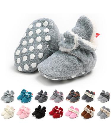 TMEOG Baby Booties | Infant Winter Slippers | Newborn First Walking Shoes | Boys Girls 0-18 Months | Light Grey Furry - Buy Online on SooperMarket.com