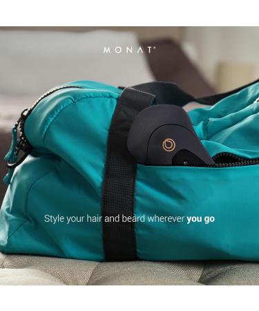 MONAT Hair Brush Dryer | 2-in-1 Electric Straightening Brush & Beard Dryer | Infrared Technology | Adjustable Speed & Temperature Levels - Buy Online on SooperMarket.com