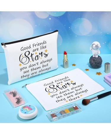 3-Piece Good Friend Gifts Cosmetic Bags for Women - Funny Long Distance Friendship, Birthday, Christmas & Moving Away Presents - Makeup Travel Cases for Best Friends, Soul Sisters (Stylish Design) - Buy Online on SooperMarket.com