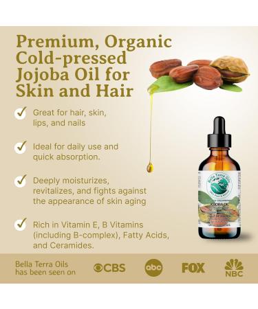 Jojoba Oil 120 ml 100% Pure Cold-pressed Unrefined Organic Premium Quality - Bella Terra Oils  - Buy Online on SooperMarket.com