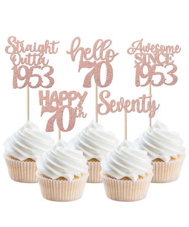 30 Pieces Straight Outta1953 Cupcake Toppers Awesome Since 1953 Cake Decorations Cheers on 70 Fabulous Seventy Cake Toppers 70th Birthday Wedding Anniversary Party Cake Decorations Rose Gold Rose Gold 70th