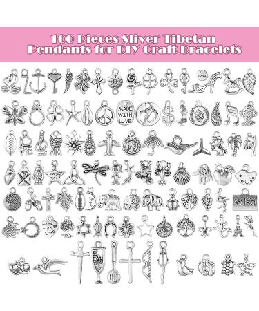 Highergo Bangles Making Kit with Link Chain Bracelets, Charms, and Jump Rings - 469 Pieces - Buy Online on SooperMarket.com