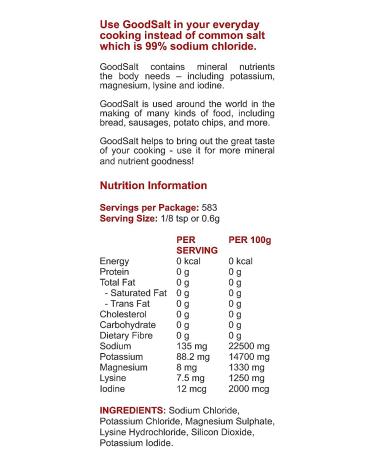 GoodSalt: Low Sodium Iodized Mineral Salt with Potassium and Magnesium - 3 Pack (12 oz each) - Buy Online on SooperMarket.com