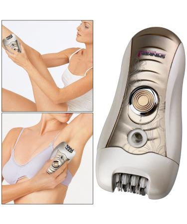 Sminiker 3 in 1 Lady Rechargeable Hair Removal Kit - Waterproof Bikini Trimmer, Epilator, Callus Remover - LED Shaver for Arms, Underarms, Bikini Line & Legs (Gold) - Buy Online on SooperMarket.com