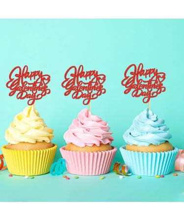 24 PCS Happy Galentines Day Cupcake Toppers Glitter Sweet Love Valentine Cupcake Picks for Valentine's Day Theme Birthday Party Cake Decorations Valentines Day Party Decorations Supplies - Buy Online on SooperMarket.com