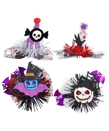 Holiday Horror Duckbill Clip Halloween Headdress Halloween Headdress Partys Decor | Halloween Clips Non-slip Holiday Black Glittery Hairpin For Adults Kids
